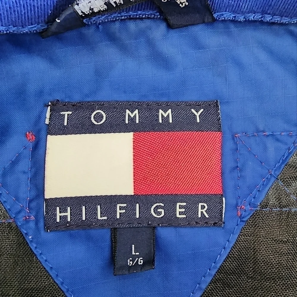 Vintage Tommy Hilfiger  1/4 Inch Zip Up Red/Black Pull Over Jacket Men's Sz L.